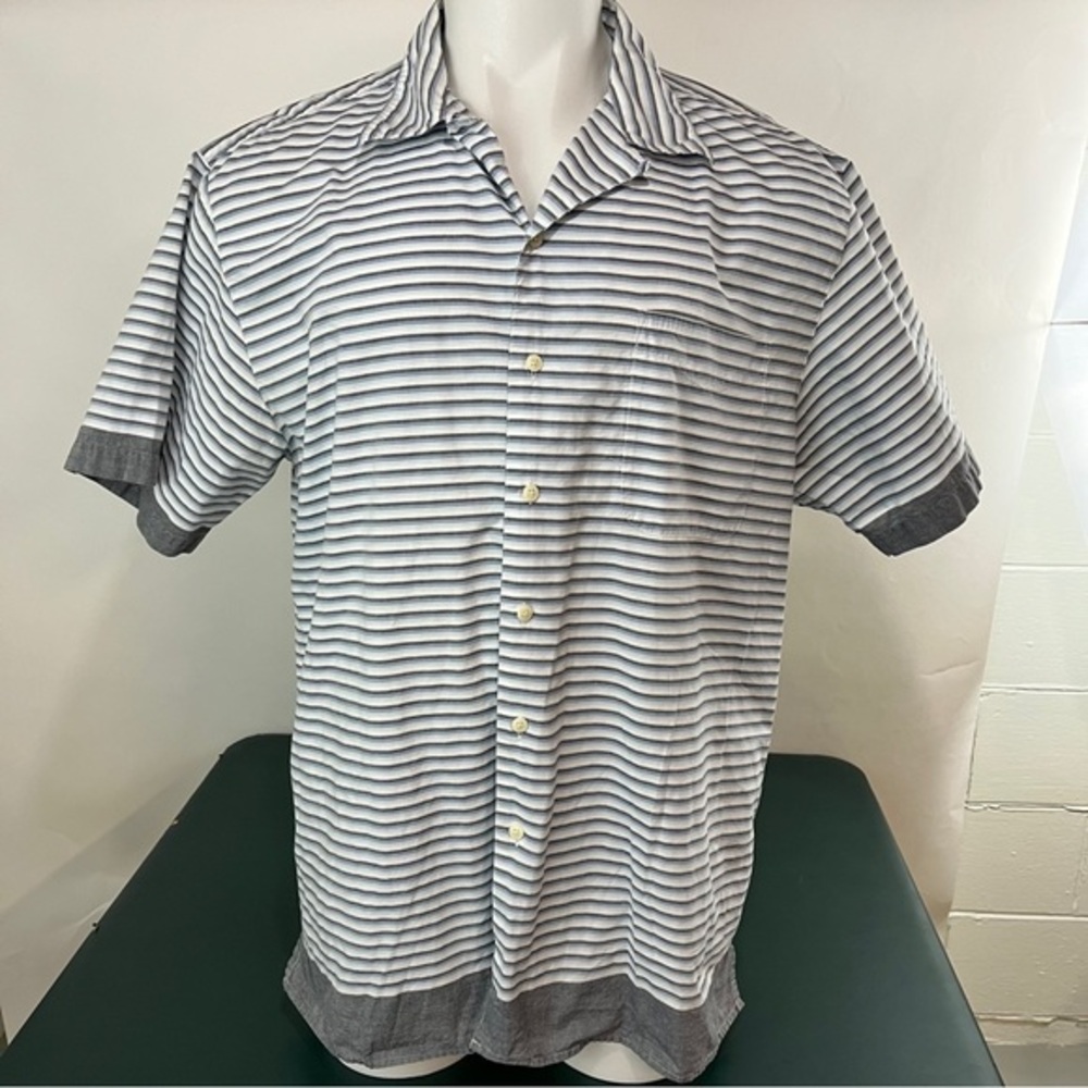 VTG Chaps Ralph Lauren Mens XL Short Sleeve Button Down Shirt Striped (568)